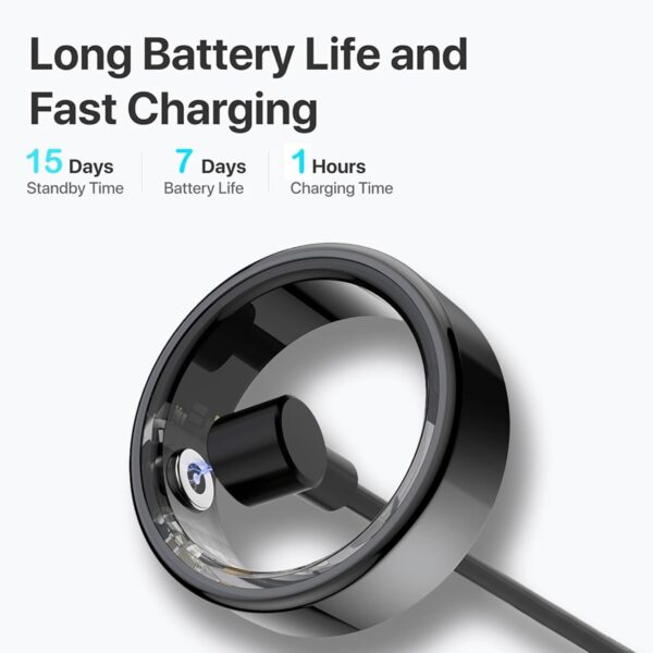 Smart Rings for Men & Women,Bluetooth IP68 Waterproof Fitness Tracker,Sleep Quality Monitor Fitness Step Counting Ring,Great Gift for Women & Men(Black,11#)