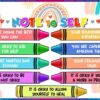 Note to Self Poster, Motivational Posters, Affirmations Poster, Promoting Mental Health, Positive Emotions, Self-Care in Classroom, Therapy Office, Counseling Spaces 24"x16" Decor