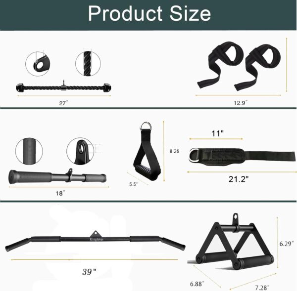Cable Machine for Home Gym, Triceps Press Down Cable Machine attachments, LAT Pull Down attachments, Triceps Pull Down attachments, Fitness Equipment Cable Accessories.