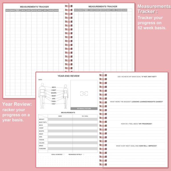 Weekly Meal Planner - A5 Weekly & Daily Meal Prep Journal with Shopping and Grocery Lists for Menu Planning, 93 Sheets/186 Pages Healthy Diet & Weight Loss Tracking, Undated, 52 Weeks, Lasts 1 Year,