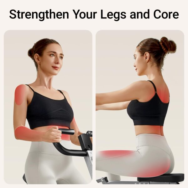 UMAY Squat Machine for Home, Foldable Exercise Equipment, Squat Rowing Machine with 5-Level Adjustable Seat