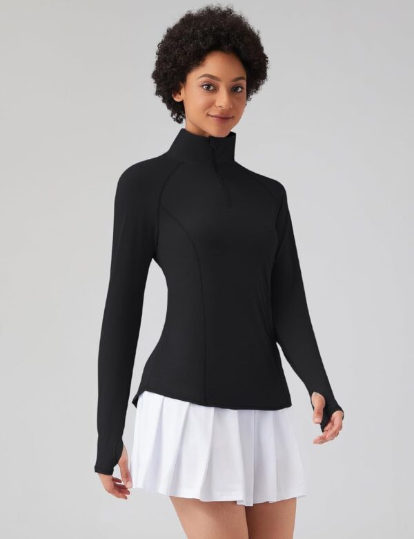 LOMON Women Long Sleeve Shirts Sun Protection 1/4 Zip Summer Quick Dry Hiking Shirts Quarter Zip Pullover for Women