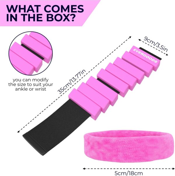 Wrist and Ankle Weights for Women and Men, Set of 2 (1lb Each) Wrist Weights with Sweatband, Adjustable Strap Leg Weights Perfect for Yoga, Pilates, Dance, Pool Workouts, and Jogging