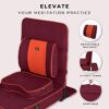 Friends Of Meditation Extra Large Meditation Chair and Yoga Chair with Back Support Cushion and Meditation Block | Yoga Chair for Adults | Premium Floor Chair | Portable | Maroon, Seat Size: 24x22 in