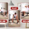 OPPSDECOR Multi-Function Weight Bench Set with Squat Rack Leg Extension & Leg Curl Adjustable Workout Bench for Full Body Fitness Foldable Flat/Incline/Decline Upgrade Bench Press for Home Gym