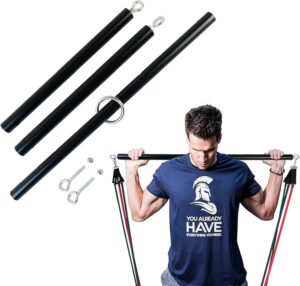 Spreader Bar Heavy Duty Stainless Steel Expandable Black Bar,Sports Aid Training Fitness Gear Pilates Aid Kit, Home Restore Pilates Indoor Yoga Set