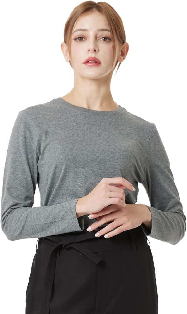 May You Be Women’s 100% Soft Cotton Crew Neck Long Sleeve T-Shirt (2-Pack,3-Pack)