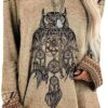 Bengbobar Western Sweatshirts for Women Native American Aztec Print Pullover Long Sleeve Crewneck Crewneck Sweatshirt