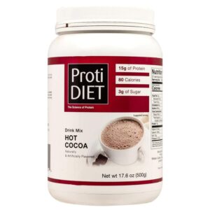 Proti Diet High Protein Hot Cocoa Drink Mix, Gluten Free, Keto, Low Carb, Low Calorie, Low Fat, Ideal Protein Compatible, 21 Servings Per Jar (1 Jar)