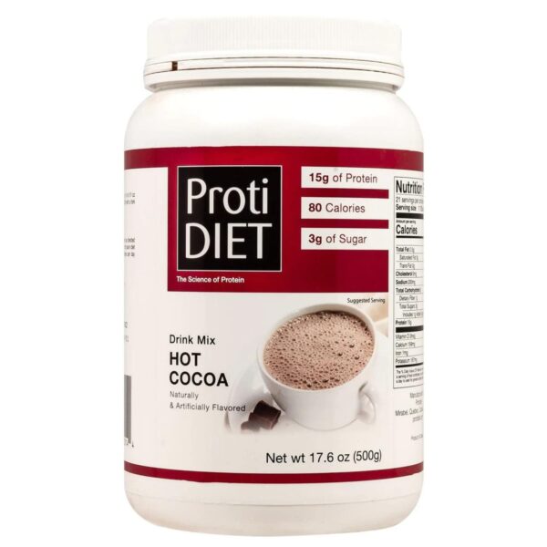 Proti Diet High Protein Hot Cocoa Drink Mix, Gluten Free, Keto, Low Carb, Low Calorie, Low Fat, Ideal Protein Compatible, 21 Servings Per Jar (1 Jar)