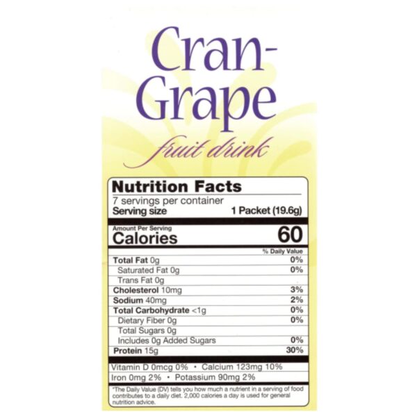 FITWISE - High Protein Diet Fruit Drink - 15g Protein - Low Calorie - Low Carb - Low Sugar - Fat Free, Ideal Protein Compatible, 7 Servings Per Box (Cran Grape)