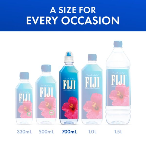 FIJI Natural Artesian Bottled Water 700mL / 23.7 Fl Ounce (Pack of 12) - Sports Cap - 100% Natural Electrolytes