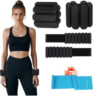 Adjustable Ankle Weights,Wrist Weights for Women & Men,Set of 2 (1Lb Each),Perfect for Walking,Running,Yoga,Pilates,Gym,Strength Training. Weighted wristbands are designed for home gym workouts