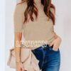 LIYOHON Womens Tops Dressy Casual Mock Turtleneck Business Short Sleeve T Shirts Going Out Tops 2025