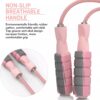 FITMYFAVO Jump Rope Cotton Adjustable Skipping Weighted jumprope for Women，Adult and Children Athletic Fitness Exercise Jumping Rope (Pink)