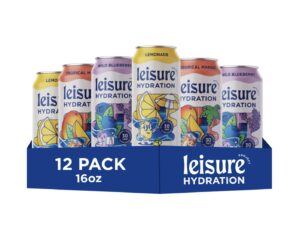 Leisure Drinks - Electrolyte Drink Variety Pack [Electrolyte Refresher - 16oz Cans, 12pk] - Low Sugar Hydration Drink - Get The Best Hydration Drink Packed w/ Magnesium & Ashwagandha For Mood & Stress Support