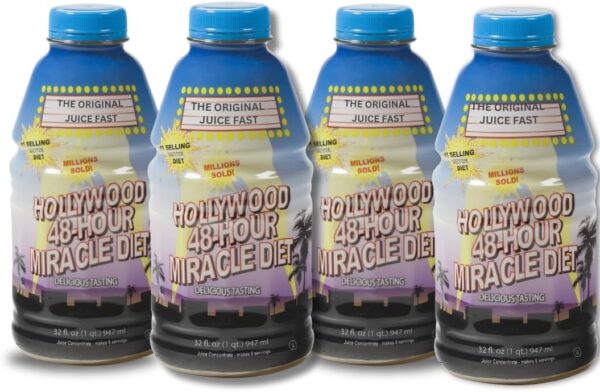 48-Hour Miracle Fruit Juice Cleanse Diet 4-Pack, Detox Cleanse for Weight Loss & Rejuvenation, Food Replacement, Fast Acting Diet, Delicious & Tasty Formula, 32 Fl. Oz.