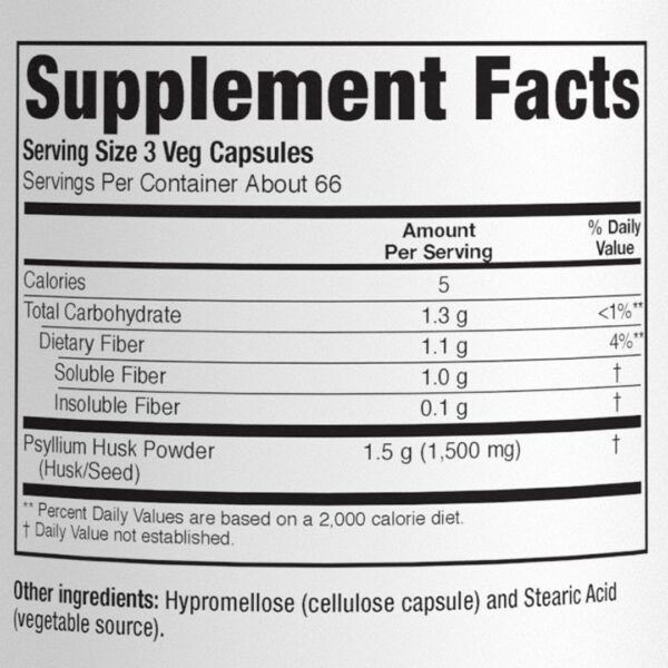 Konsyl Daily Psyllium Fiber Capsules - Contains 1500mg of All-Natural Psyllium Husk Powder per Serving - Supports Digestive Health and Weight Management Goals+ (2 Pack - 200 Count Each)