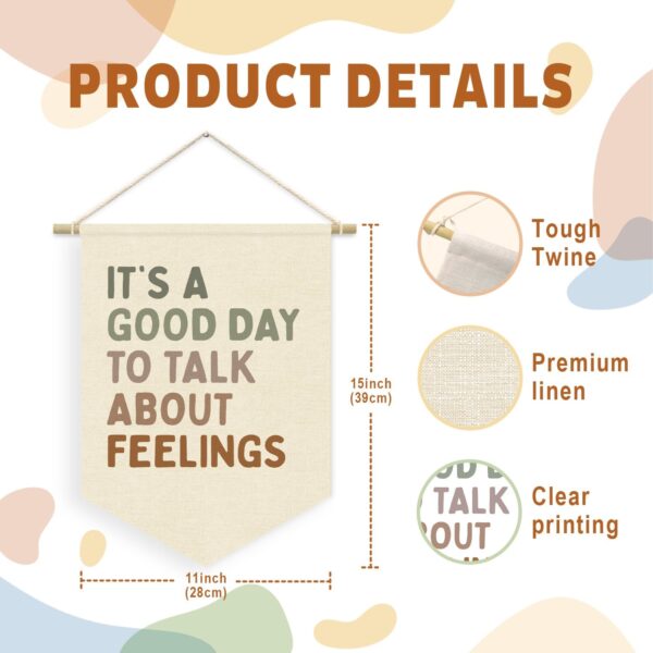 Therapy Office Decor, Counseling Office Must Haves, School Counselor Supplies, Mental Health Gifts, It's A Good Day to Talk About Feelings, Mental Health Wall Hanging Pennant Flag Banner