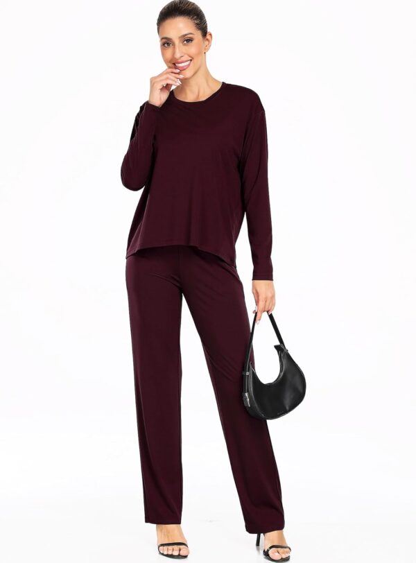 Long Sleeve Workout Tops for Women Athletic Crewneck Hiking Shirt Loose Fit Casual Tops