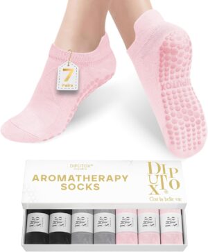 7 Pairs Pilates Socks with Grips for Women- Grip Socks Yoga Socks for Yoga,Pilates, Ballet & Barre,Non Slip,Ideal gifts