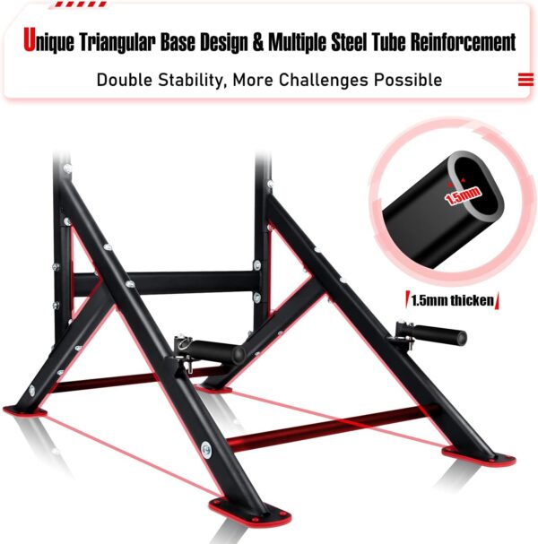 Sportsroyals Power Tower Pull Up Dip Station Assistive Trainer Multi-Function Home Gym Strength Training Fitness Equipment 440LBS