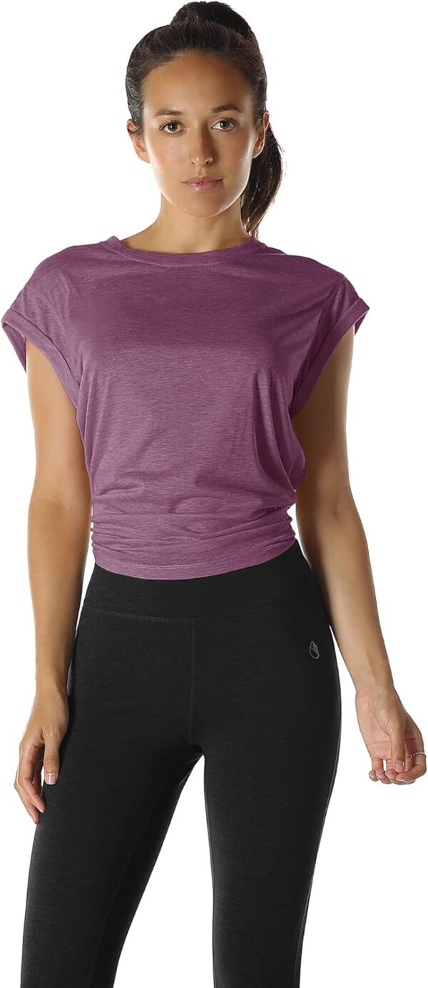 612V0jL-qWL._AC_SL1500_.jpg icyzone Open Back Workout Top Shirts - Yoga t-Shirts Activewear Exercise Tops for Women(Pack of 2)