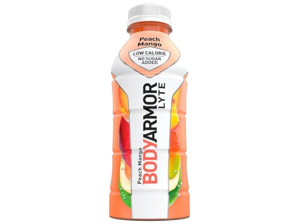 BODYARMOR LYTE Sports Drink Low-Calorie Sports Beverage, Peach Mango, Coconut Water Hydration, Natural Flavors With Vitamins, Potassium-Packed Electrolytes, Perfect For Athletes, 16 Fl Oz (Pack of 12)