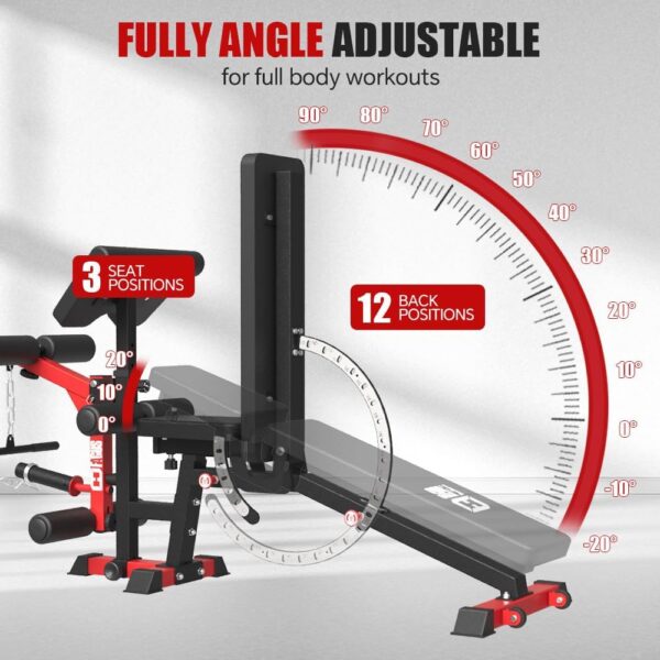 All in One Home Gym System Workout Station, Multi-Function Smithe Machine Power Cage with Cable Crossover System, Tripe-Sided Independent Load Posts, Functional Trainer for Full Body Training