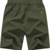 Rdruko Men's Quick Dry Hiking Shorts Lightweight Running Gym Outdoor Active Shorts with Zipper Pockets