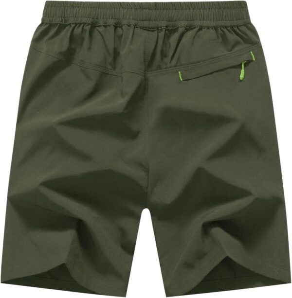 Rdruko Men's Quick Dry Hiking Shorts Lightweight Running Gym Outdoor Active Shorts with Zipper Pockets