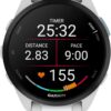 Garmin Forerunner 165 Running Smartwatch, Colorful AMOLED Touchscreen, Training Metrics and Recovery Insights Includes Wearable4U PowerPack +Adapters Bundle, Mist Gray/Whitestone