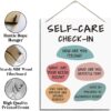 Self-care Check-in Sign, Mental Health Wood Sign, Rustic Hanging Wood Plaque Sign, Classroom Decor, Well-being Decor, Wall Decor Art, Therapist Office Decor, Counseling Room Hanging Decor