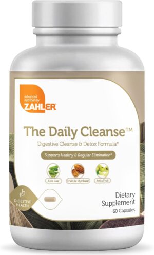 Zahler Daily Cleanse, Digestive Cleanse & Detox Formula, Supports Healthy and Regular Elimination, 60 Capsules.