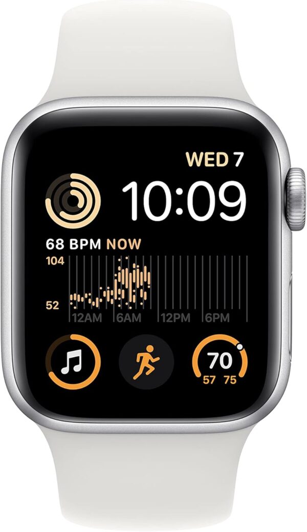 Apple Watch SE (2nd Gen) (GPS + Cellular, 40mm) - Silver Aluminum Case with White Sport Band, M/L (Renewed)