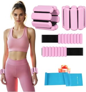 Adjustable Ankle Weights,Wrist Weights for Women & Men,Set of 2 (1Lb Each),Perfect for Walking,Running,Yoga,Pilates,Gym,Strength Training. Weighted wristbands are designed for home gym workouts