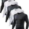 5 or 4 Pack Compression Shirts for Men Long Sleeve Athletic Cold Weather Base Layer Undershirt Gear T Shirt for Workout