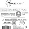Trueocity Dental Flossers Brush Picks 4 Pack w/Travel Case (200 Total Count), Dental Floss Glides Easy, Flosser Helps Prevent Tooth Decay & Gum Disease, Easy Grip, Flossers for Adults, Mint Flavored