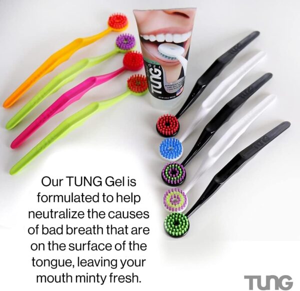 Tung Tongue Gel | Fresh Mint Tongue Cleaning Paste | Bad Breath and Halitosis | Mouth Odor Eliminator | Use with Tongue Brushes & Scrapers | Made in America (2 Pack)