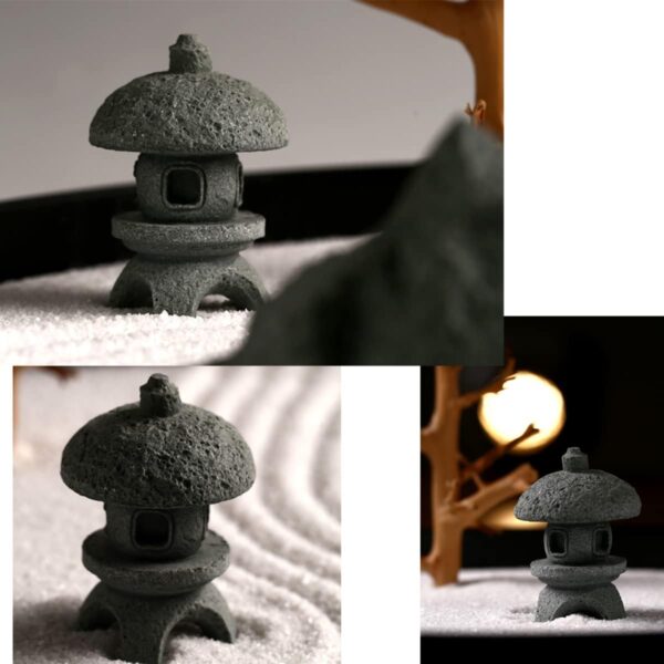 Buddha Statue and 2 Japanese Lantern Pagoda Statues Zen Garden Accessories Buddha Statues for Home Decor Mini Meditation Decor, Buddha Decor, Zen Decor