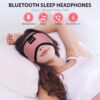 TOPOINT Sleep Mask with Bluetooth Headphones, Breathable Silk Eye Mask for Sleeping Men Women, Bluetooth Sleep Mask Blackout with Speakers, Microphone Handsfree, USB C for Travel Meditation Gifts