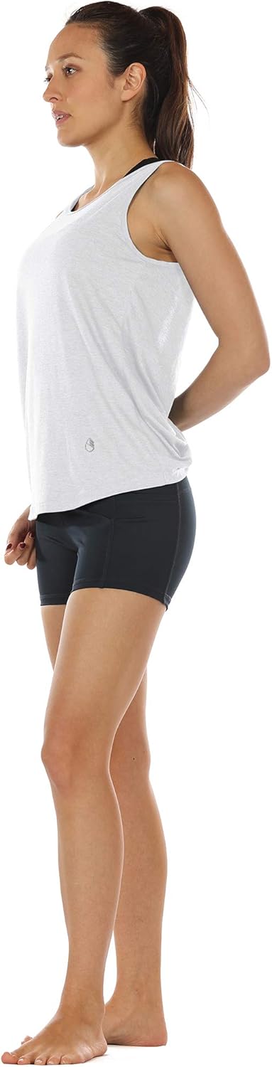 icyzone Women's Open Back High Neck Workout Athletic Gym Tank Tops