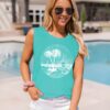 Summer Beach Tank Tops for Women Funny Cute Sunshine Coconut Tree Graphic Tee Shirt Hawaiian Family Vacation Tops