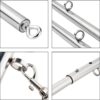 Spreader Bar Heavy Duty Stainless Steel Expandable Black Bar Home Gym with 4pcs Furry Purple Adjustable Strap,Sports Aid Training Fitness Gear Pilates Aid Kit,Yoga Set (Silver+Silver PU Kit)