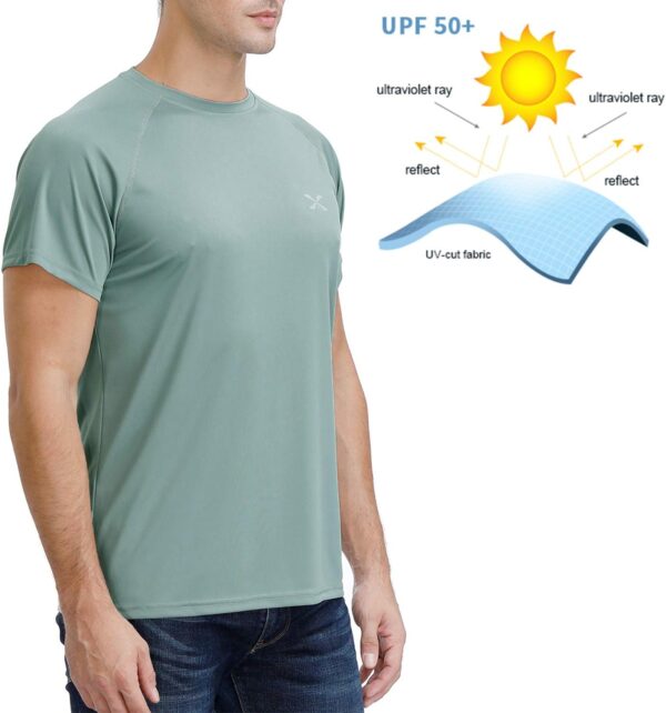 Mens Short Sleeve Outdoor Performance T-Shirt Quick Dry Crew UPF 50+ Athletic Running Workout Fishing Top Shirts