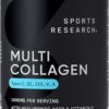 Sports Research Multi Collagen Pills (Type I, II, III, V, X) Hydrolyzed Collagen Peptides with Hyaluronic Acid + Vitamin C | Non-GMO Verified & Gluten Free - 90 Capsules