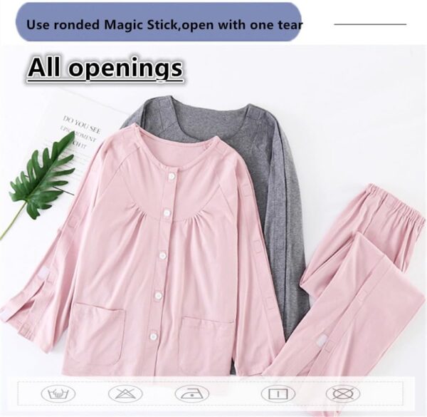 Bedridden Patient Clothing,Cotton Patient Nursing Suit,Tear Away Pants,Incontinence Dialysis