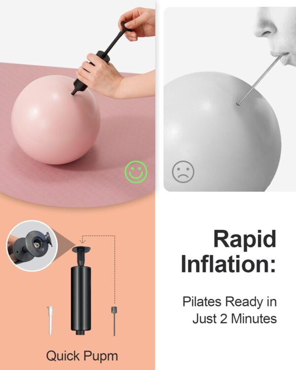 YOTTOY Pilates Ball, 10-inch Exercise Ball with Anti-Burst Technology for Stability, Stability Ball for Yoga, Pilates, Physical Therapy, Home Gym and Office Fitness Equipment