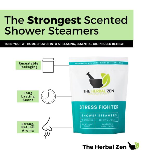 Stress Fighter Shower Steamers Aromatherapy with Essential Oils, Made in the USA Shower Bombs, Shower Bomb Aromatherapy, Relaxing Gifts for Women, Spa Day Gift, Birthday Gift