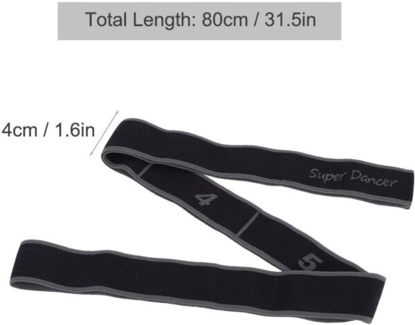 Exercise Strap, Yoga Stretch Assist Strap with 8 Numbered Loops, Band for Yoga Pilates Dance and Gymnastics Workout, Kids Dancing Assistance(Grey)